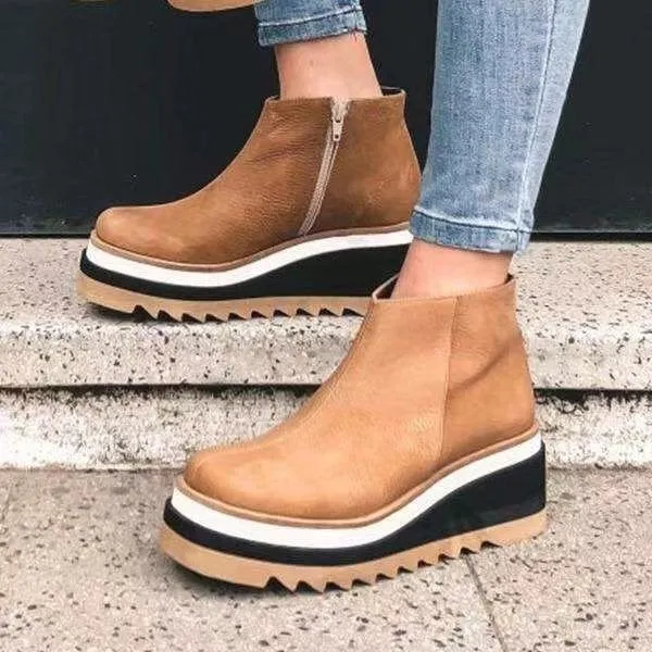 Platform Side Zipper Women's Bootie