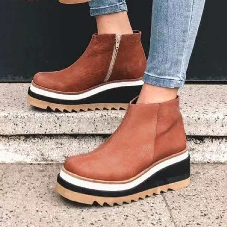 Platform Side Zipper Women's Bootie