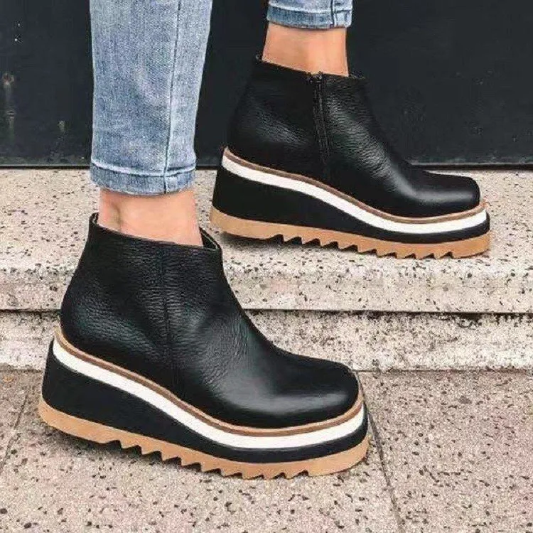 Platform Side Zipper Women's Bootie