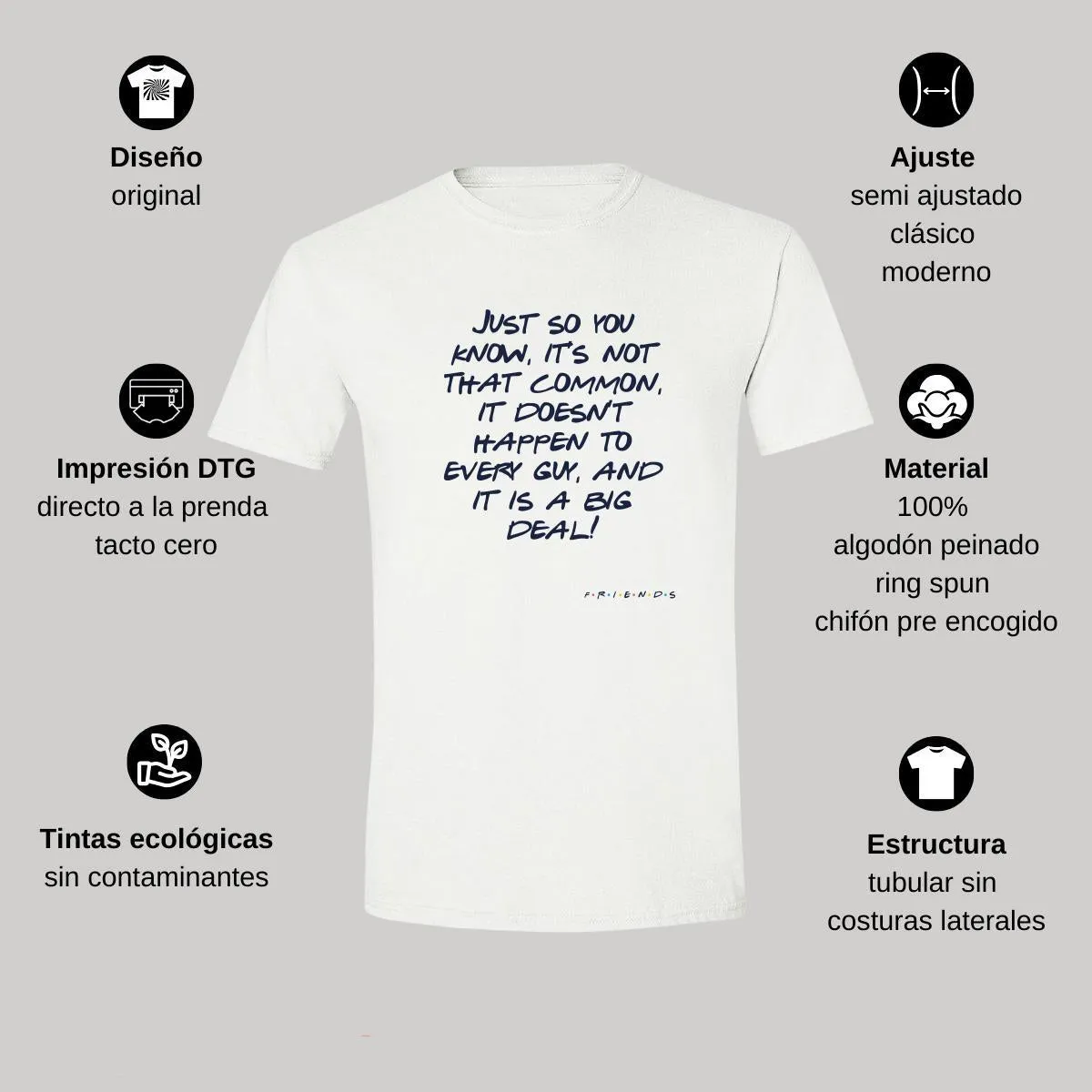 Playera Hombre Friends Frases Rachel 000237B