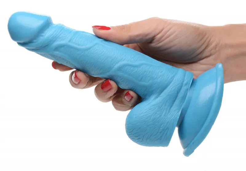 Pop Pecker 6.5 Inch  With Balls - Blue