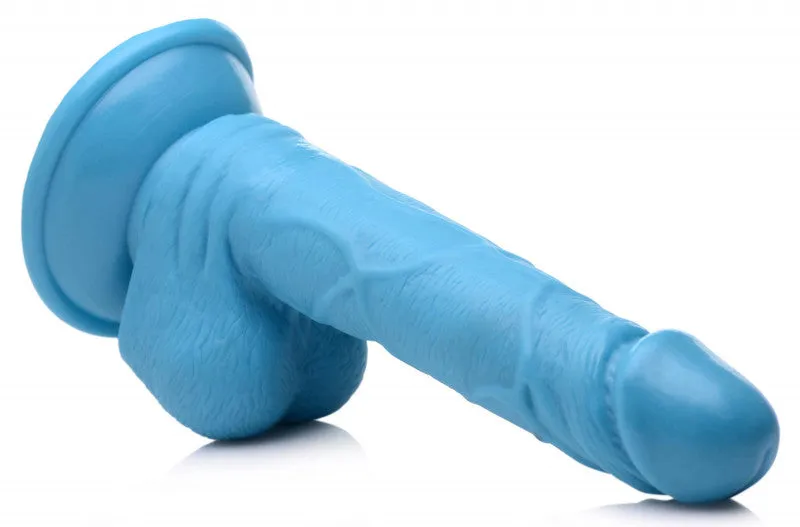 Pop Pecker 6.5 Inch  With Balls - Blue