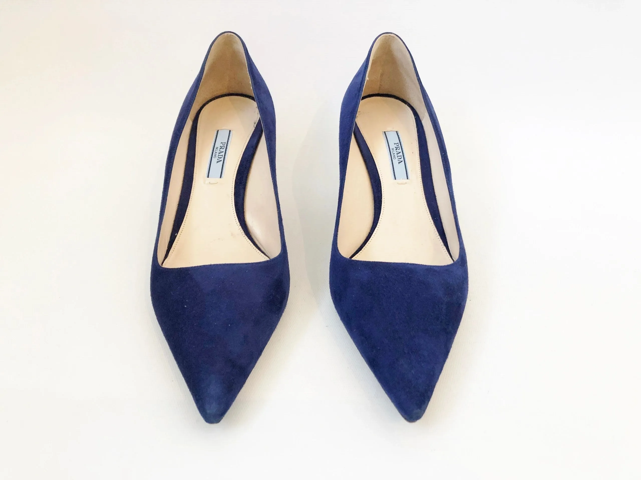 Prada Blue Suede Pumps Size 40 It (10 Us)
