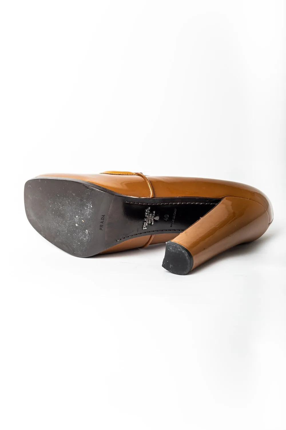 Prada <br> F/W 2010 runway patent leather platform loafers