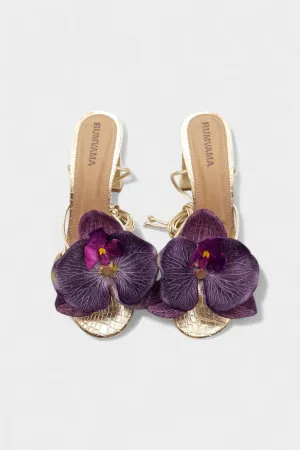 Purple Orchid Gold Heels