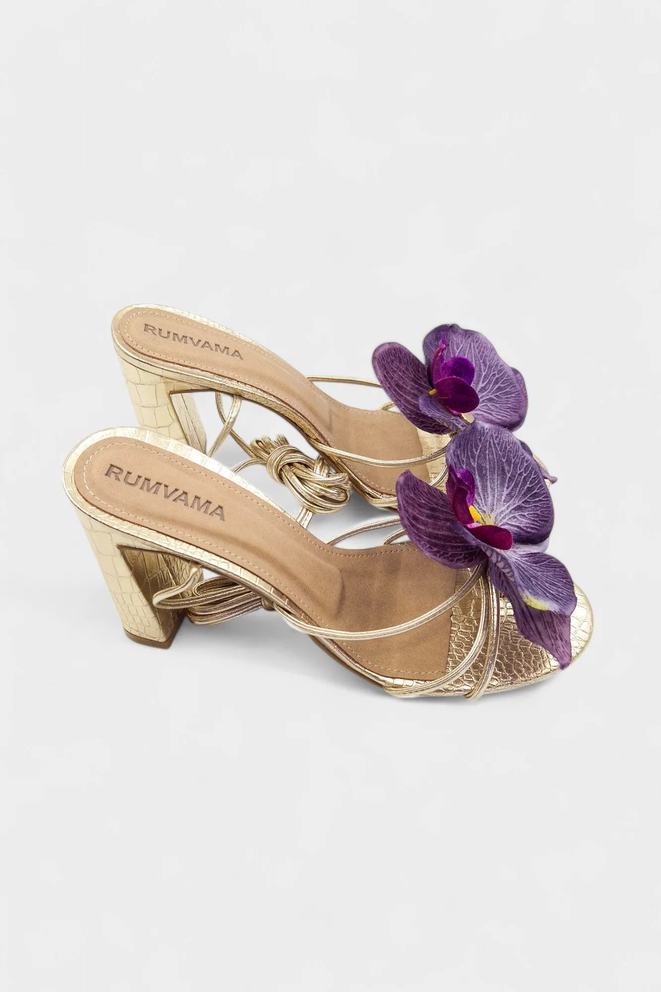 Purple Orchid Gold Heels
