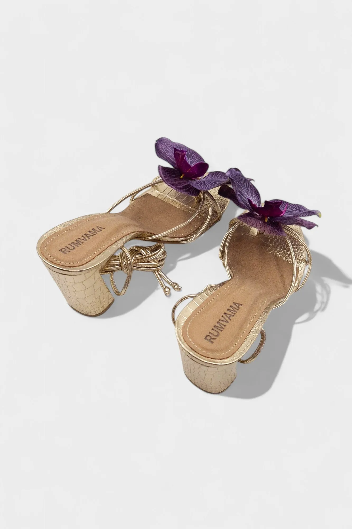 Purple Orchid Gold Heels