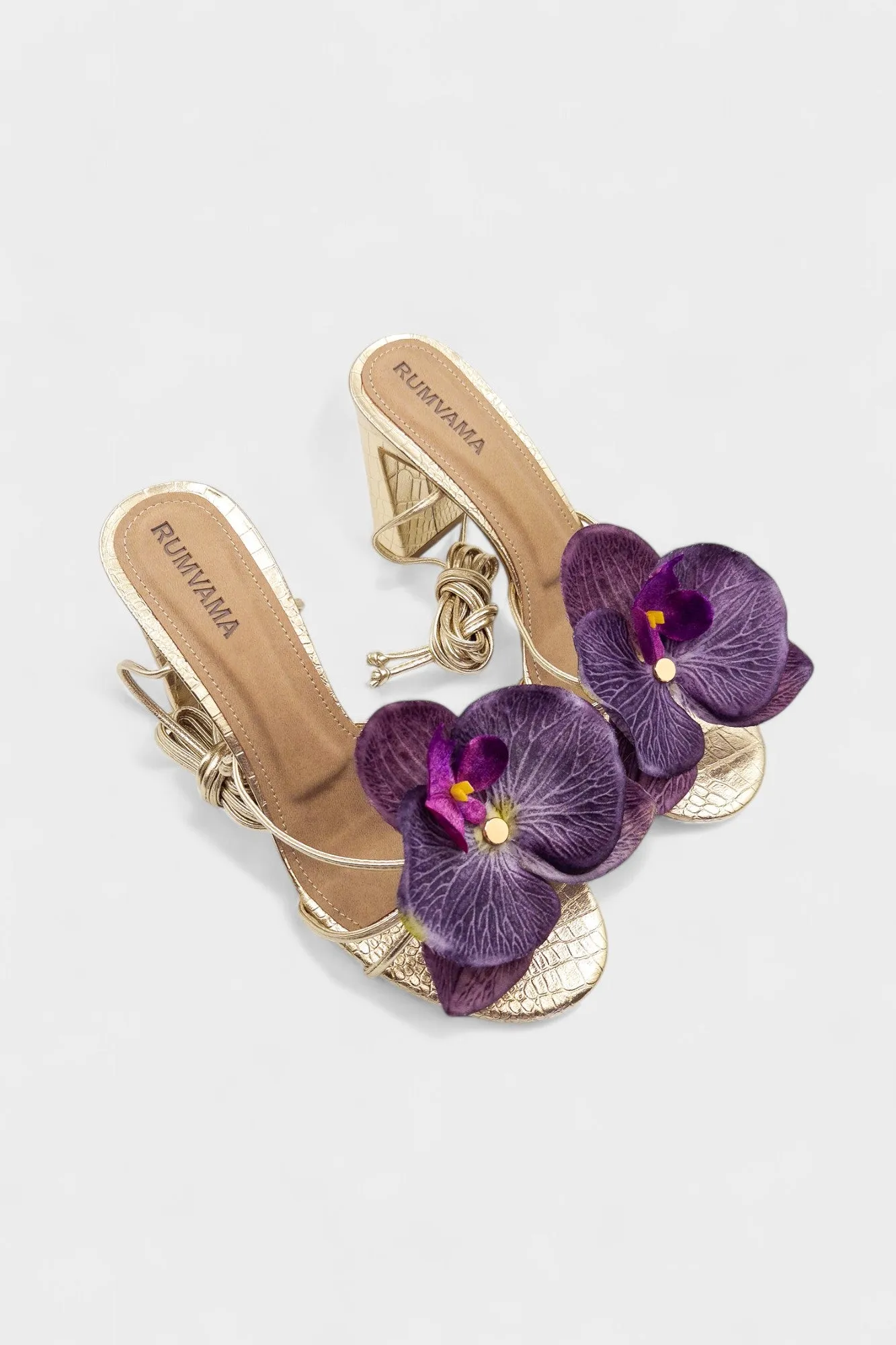 Purple Orchid Gold Heels