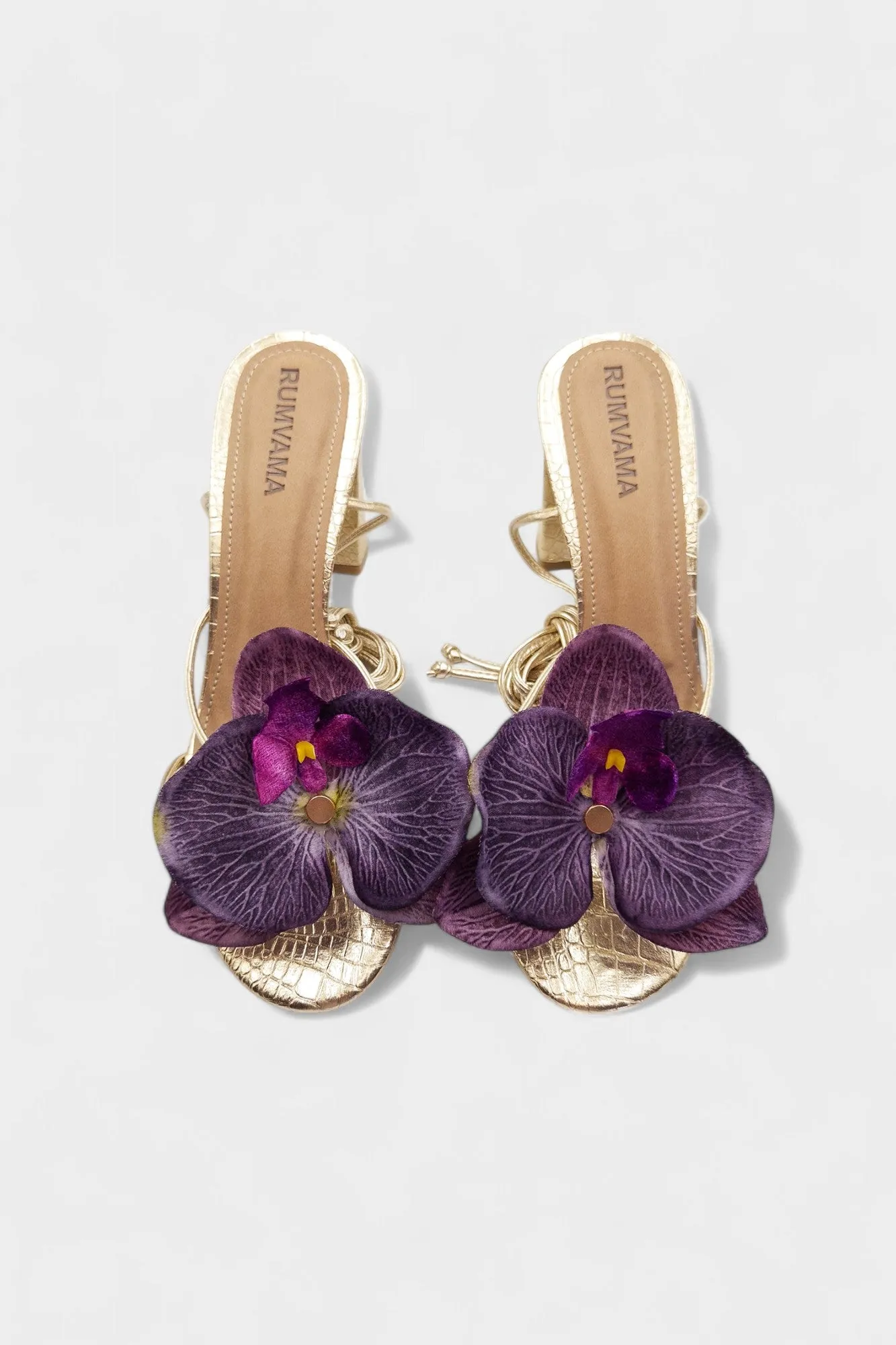 Purple Orchid Gold Heels
