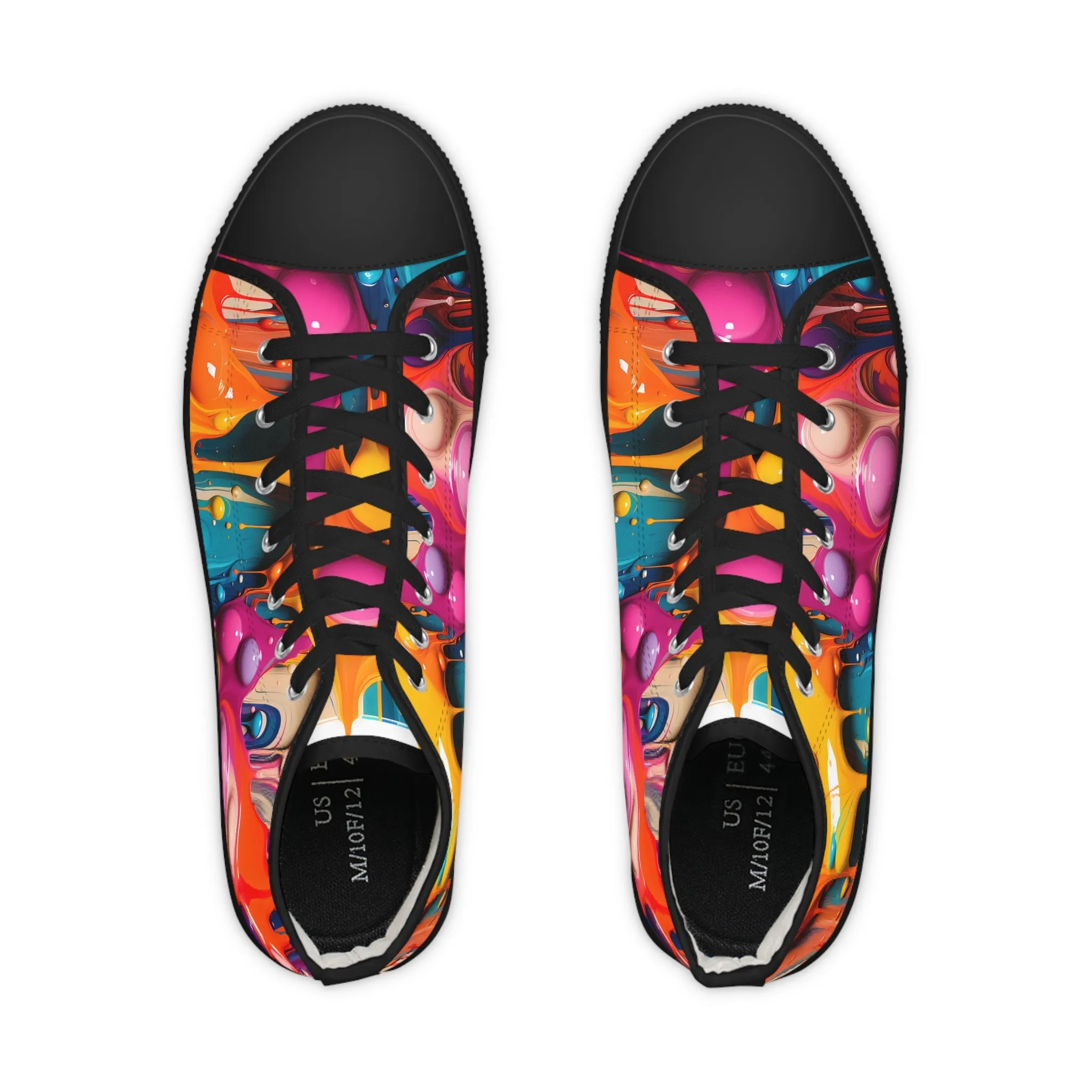 "Psychedelic Drip: High-Top Art Sneakers"