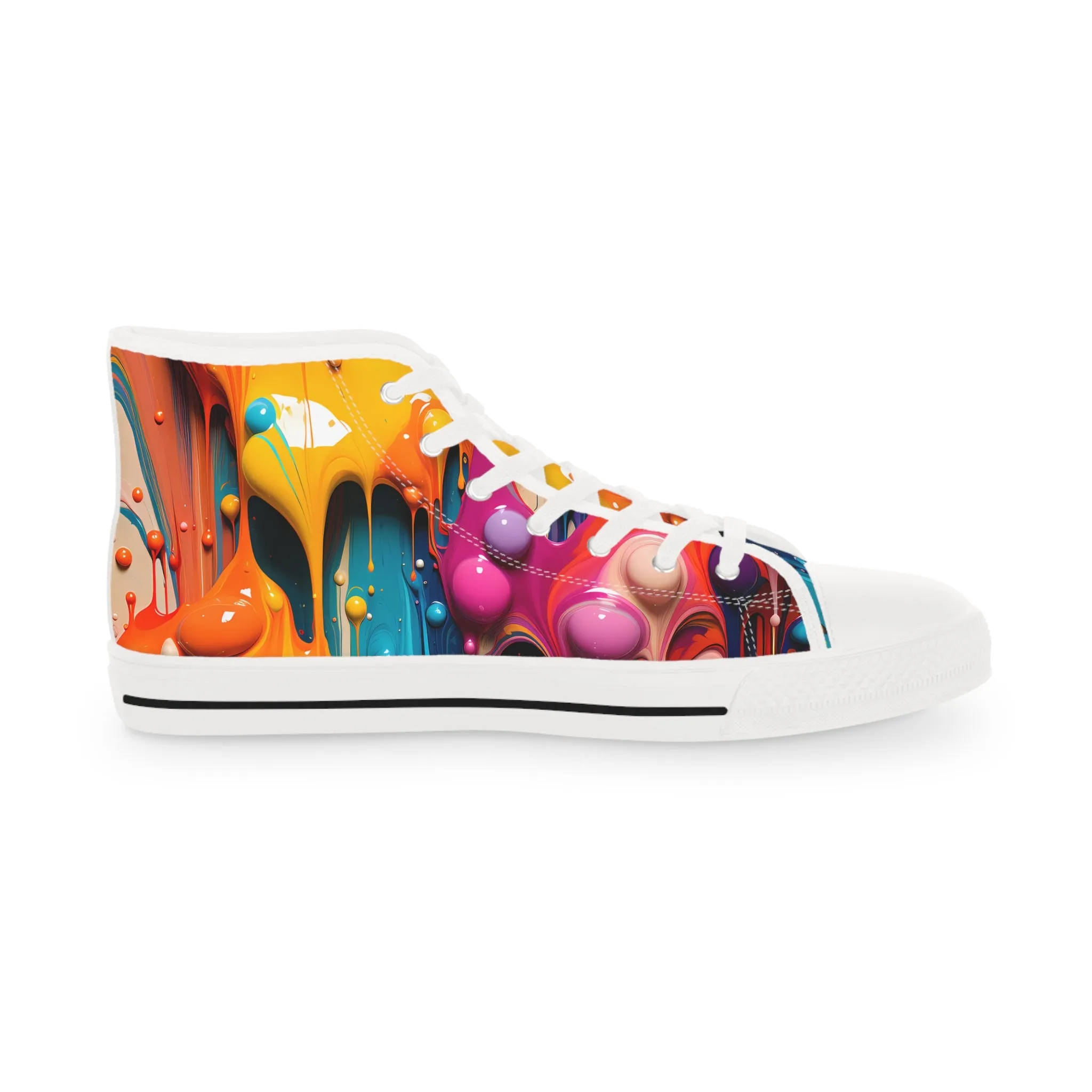 "Psychedelic Drip: High-Top Art Sneakers"