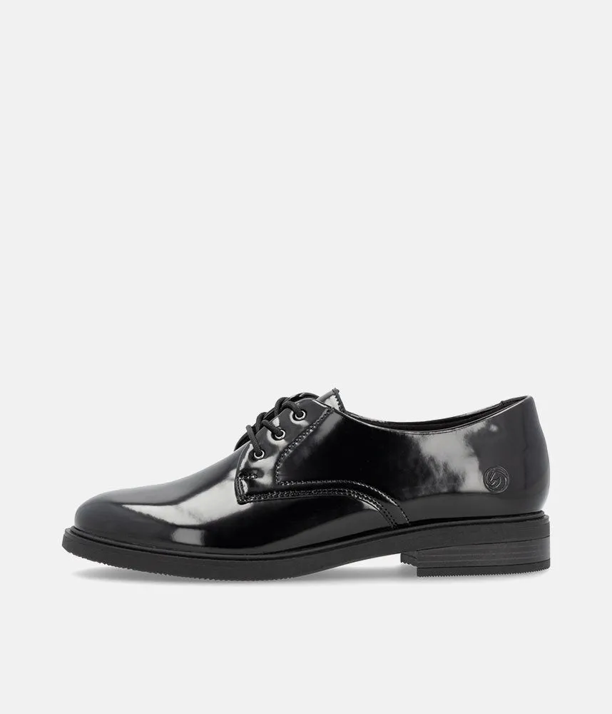 Remonte Versatile Black Patent Lace-Up Shoes
