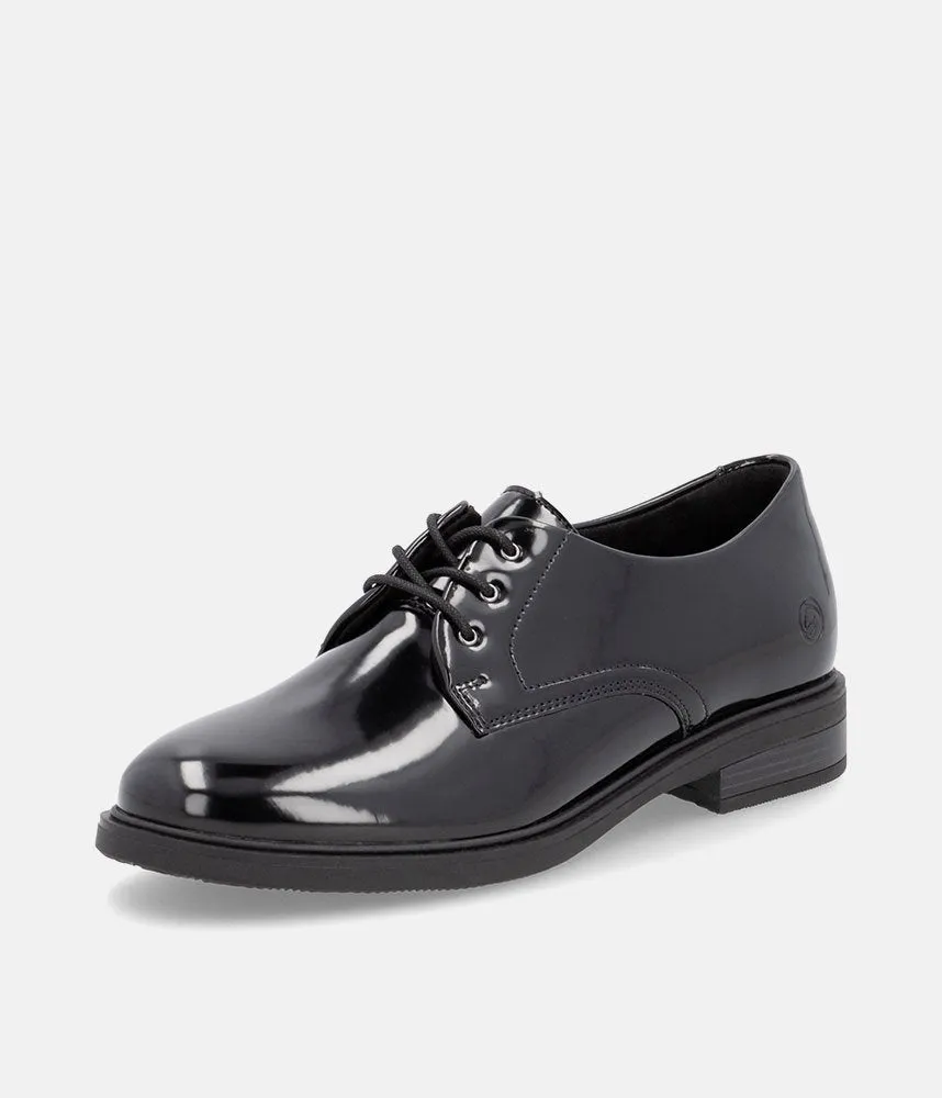 Remonte Versatile Black Patent Lace-Up Shoes