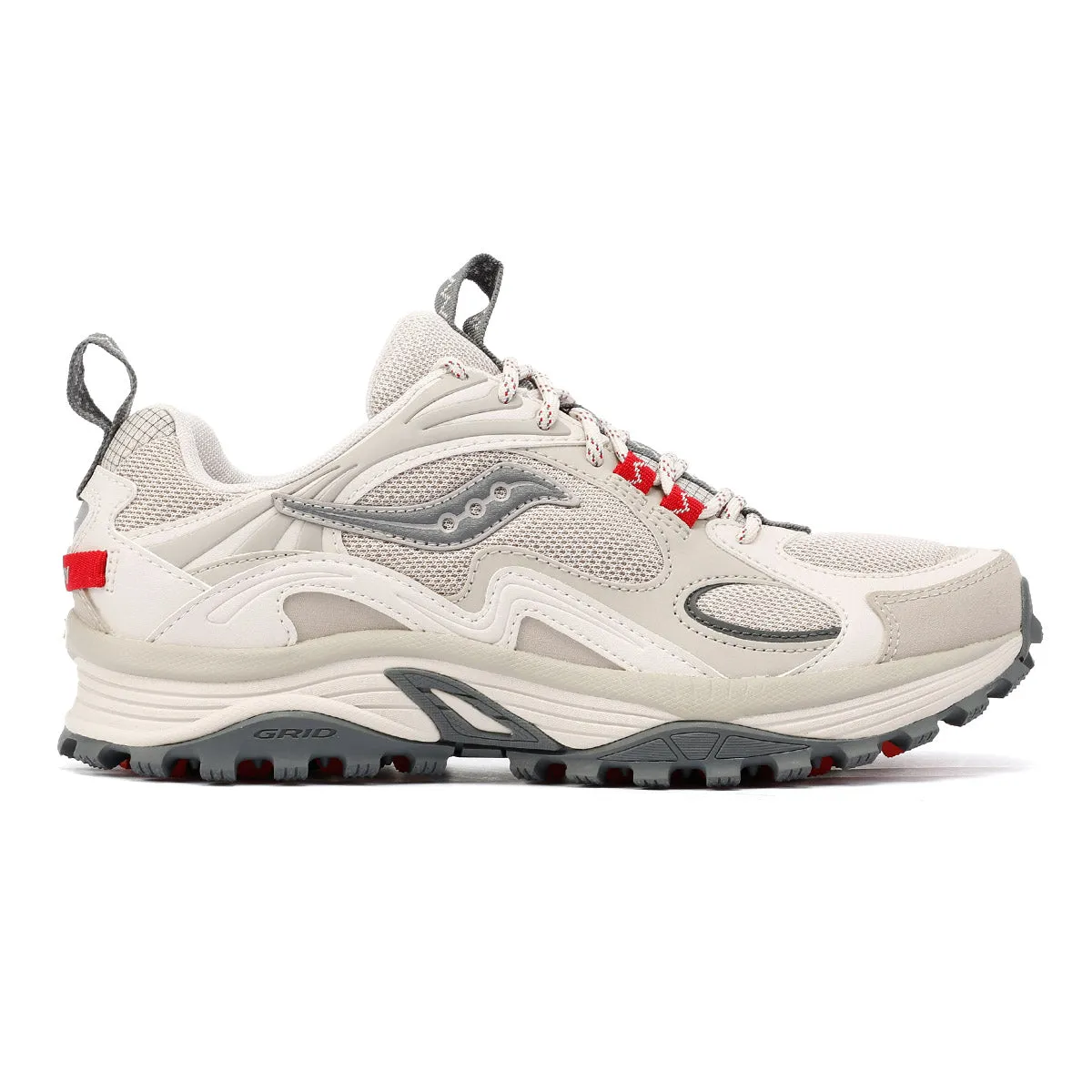 Saucony Grid Aura X Dove/Red Trainers