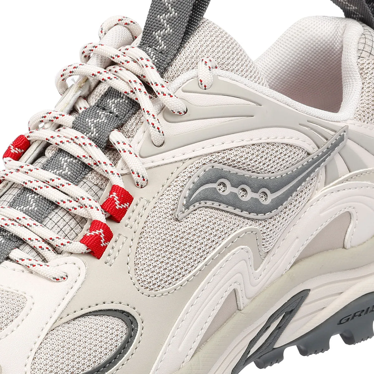 Saucony Grid Aura X Dove/Red Trainers
