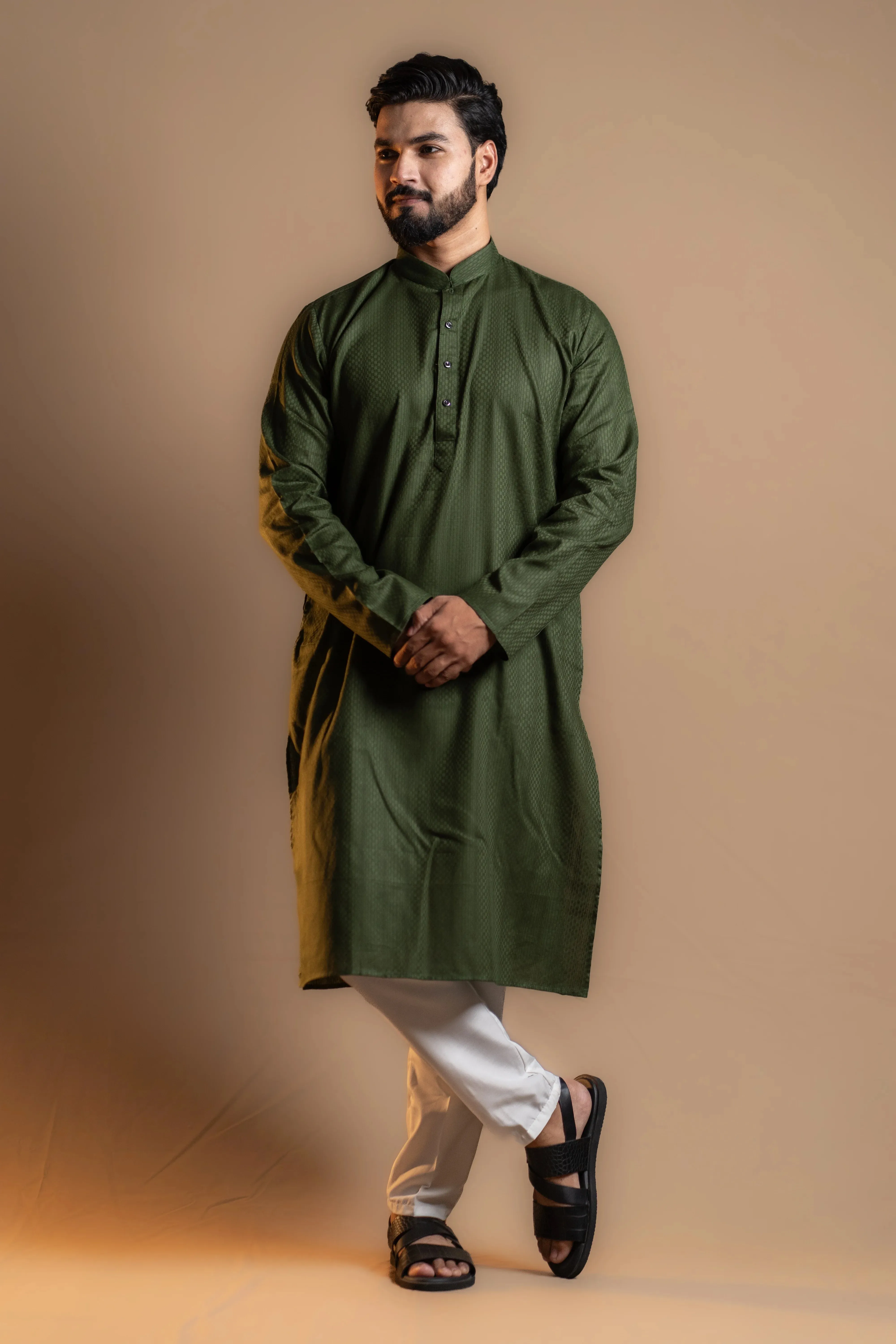 Seaweed Green Kurta Set for Men
