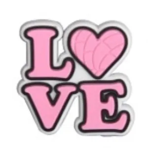 SHOE CHARMS - PINK SQUARE LOVE
