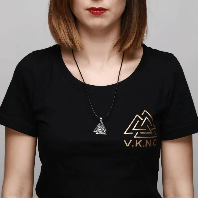Silver Sterling Clean Valknut Amulet
