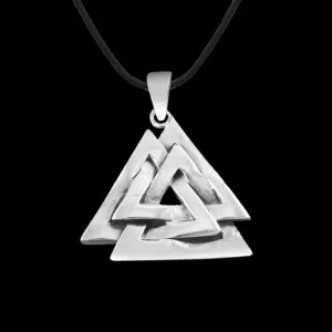 Silver Sterling Clean Valknut Amulet