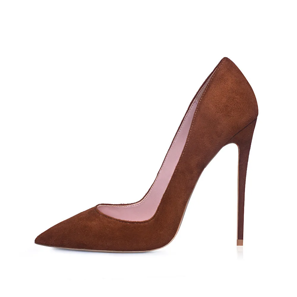 Suede high heels