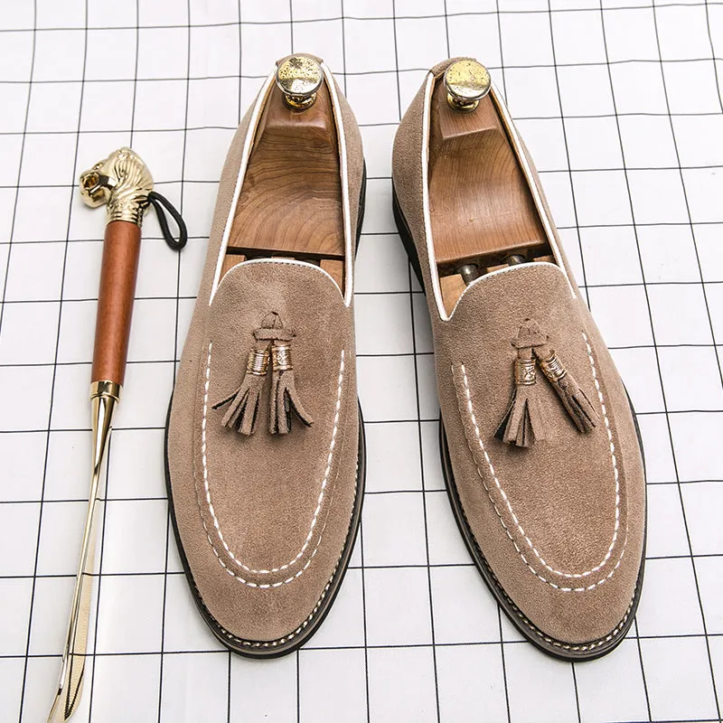 Suede Tassel Loafers