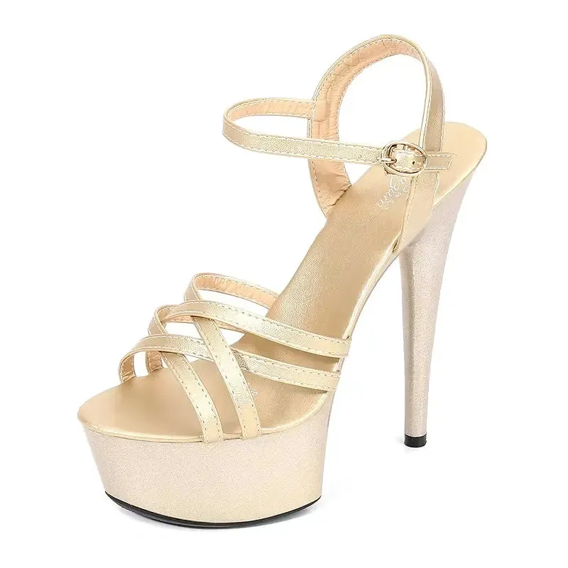 Summer New Fashion Black Slim High Heels Designer Elegant Fashion Luxury high heels High Quality Wholesale Dress Women's High Heel Sandals