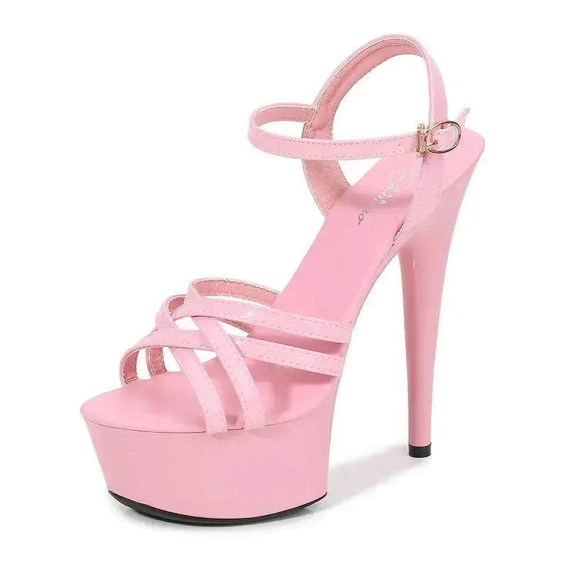Summer New Fashion Black Slim High Heels Designer Elegant Fashion Luxury high heels High Quality Wholesale Dress Women's High Heel Sandals