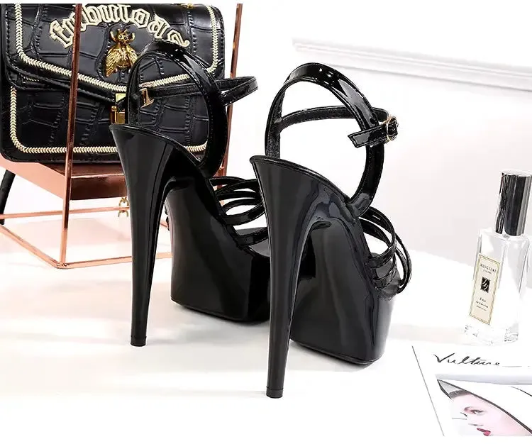 Summer New Fashion Black Slim High Heels Designer Elegant Fashion Luxury high heels High Quality Wholesale Dress Women's High Heel Sandals