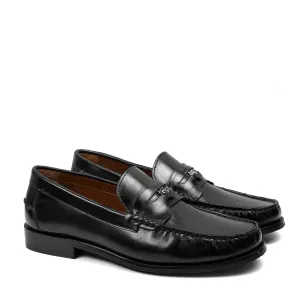 Trademark Lion Logo Penny Lightweight Moccasins in Black Leather