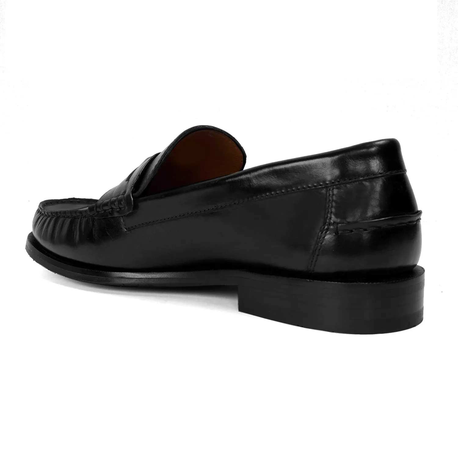 Trademark Lion Logo Penny Lightweight Moccasins in Black Leather