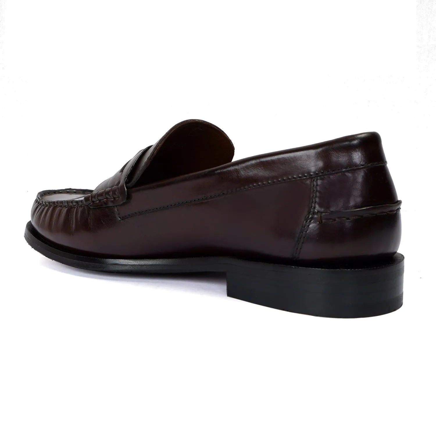 Trademark Lion Logo Penny Lightweight Moccasins in Brown Leather