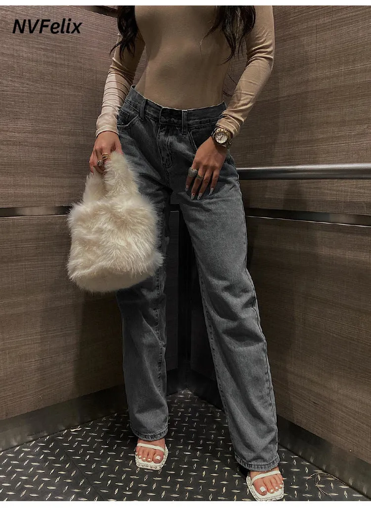 Trendy High-Waist Light Wash Slim Fit Denim Jeans