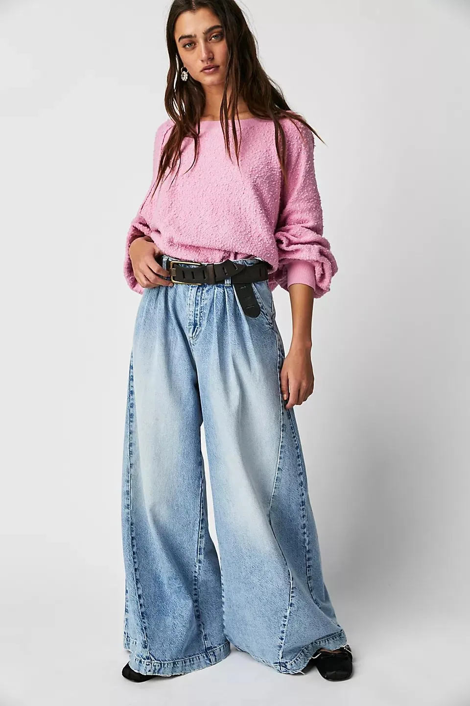 Trendy Plus-Size Wide Leg Denim Pants for Effortless Street Style