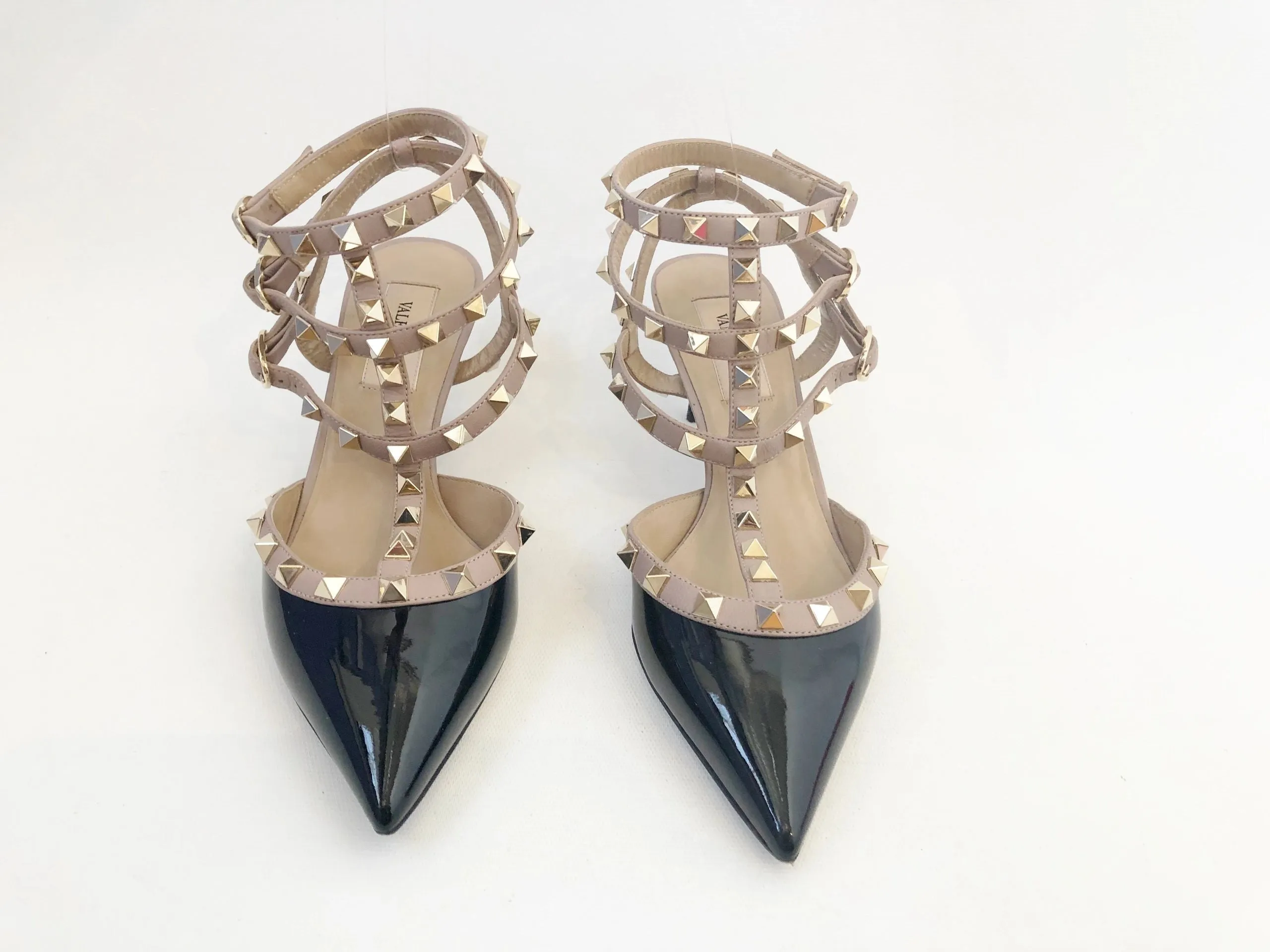 Valentino Rockstud T-Strap Pump Size 36.5 It (6.5 Us)