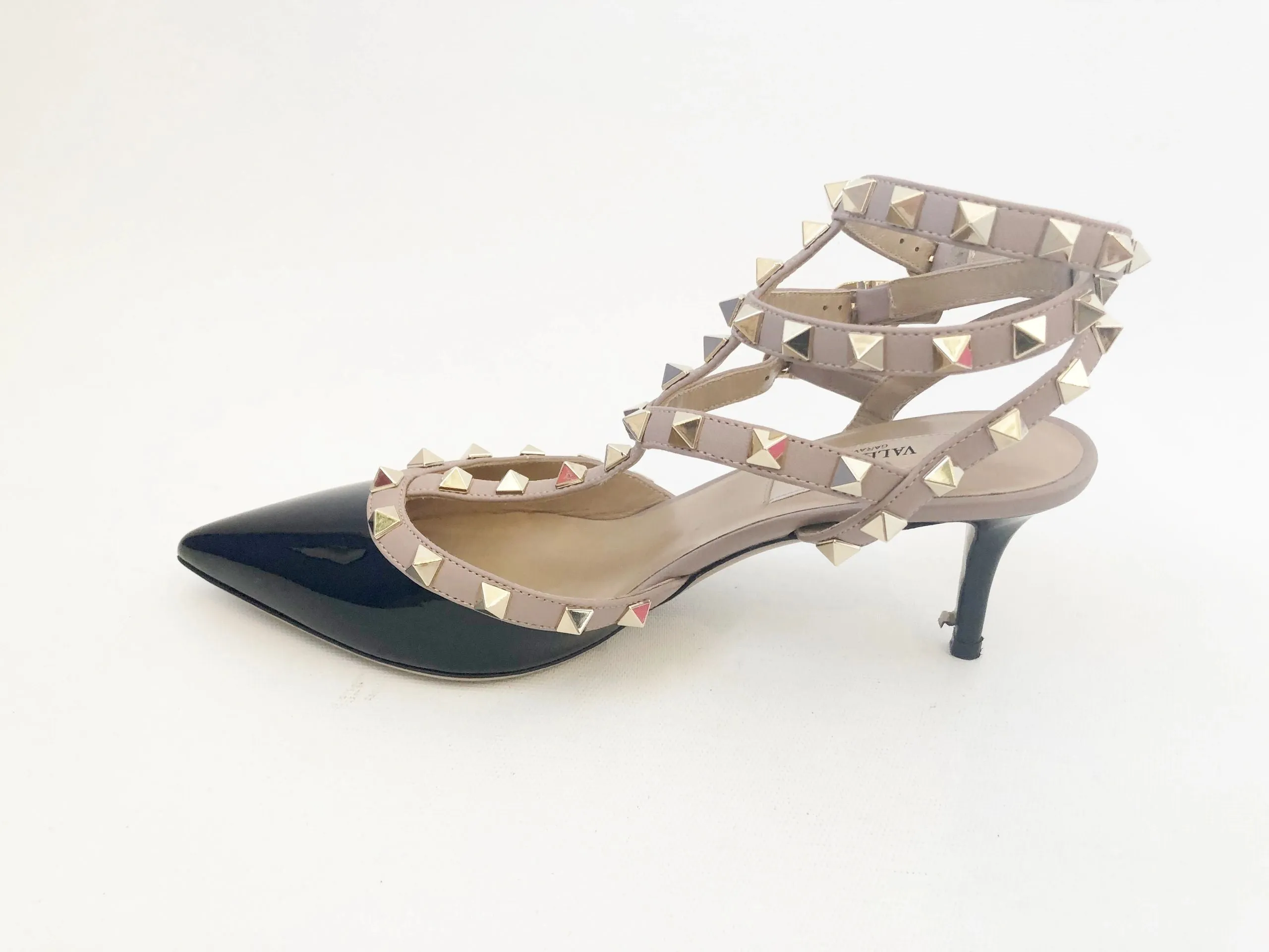 Valentino Rockstud T-Strap Pump Size 36.5 It (6.5 Us)