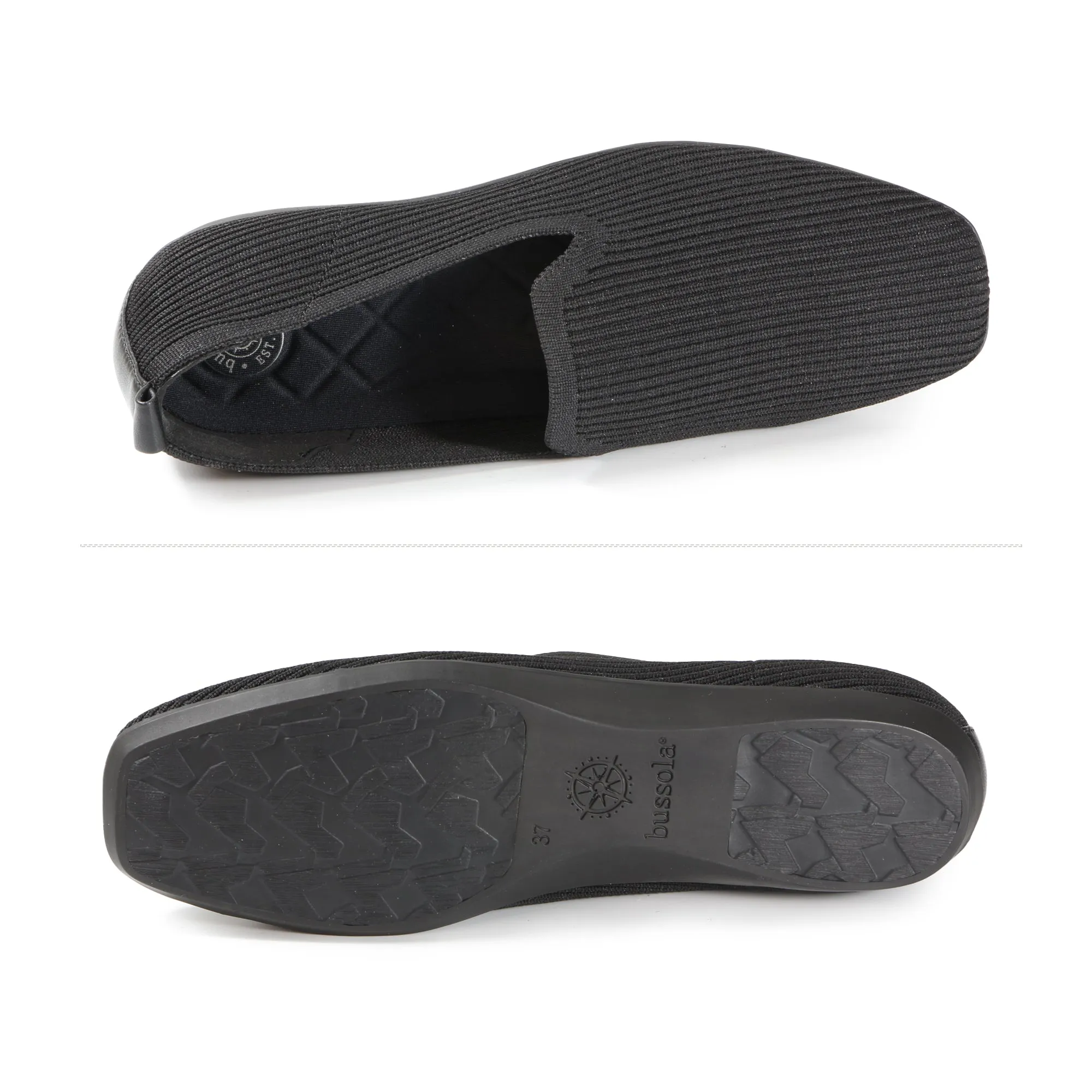 Vicenza Knit Flat Shoes (Black)