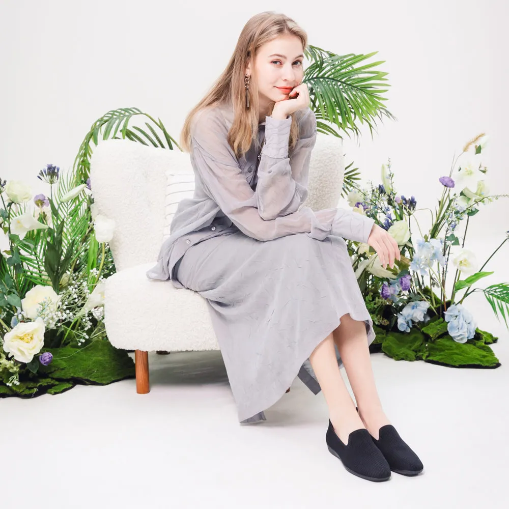 Vicenza Knit Flat Shoes (Black)