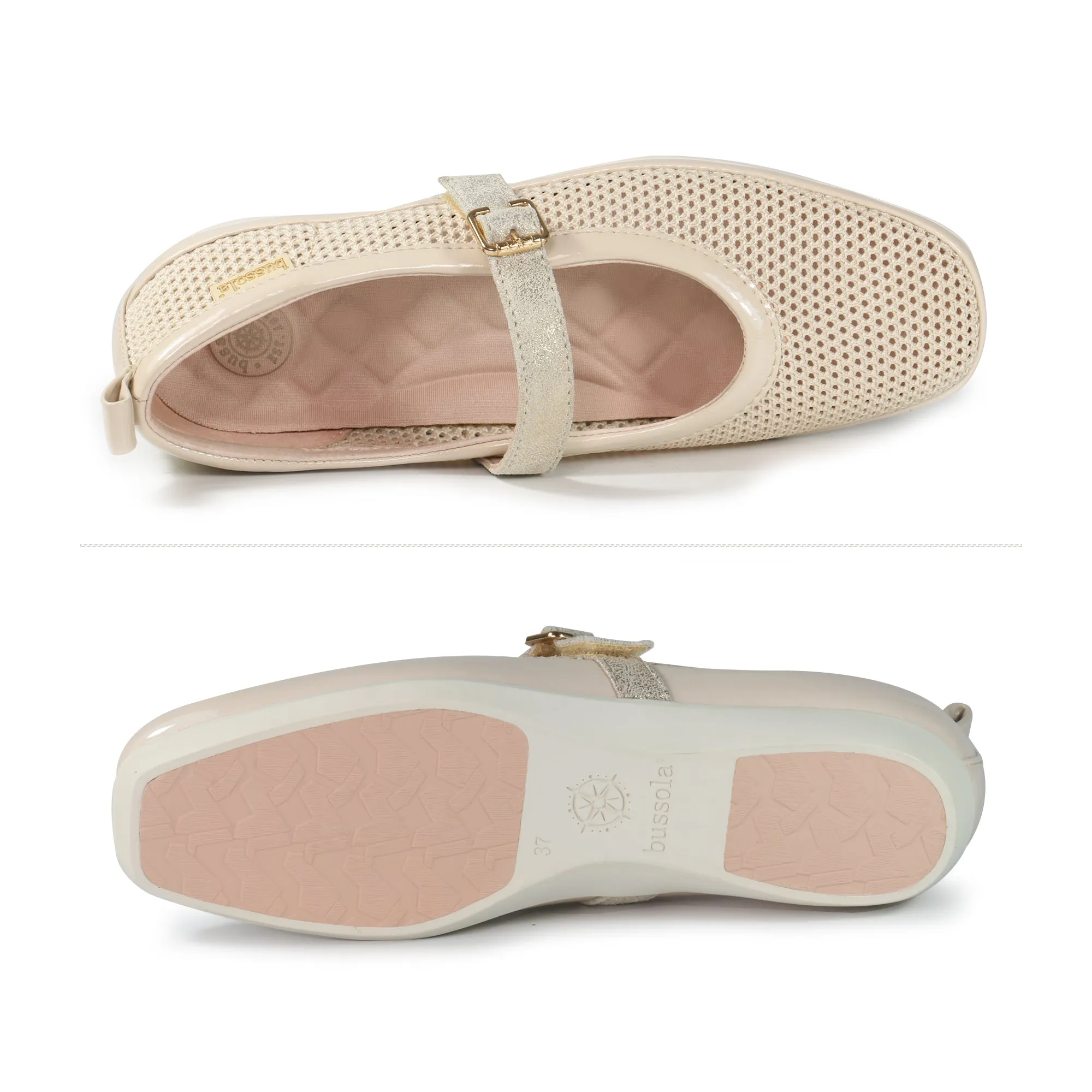 Vicenza Mesh Ballet Flats (White)