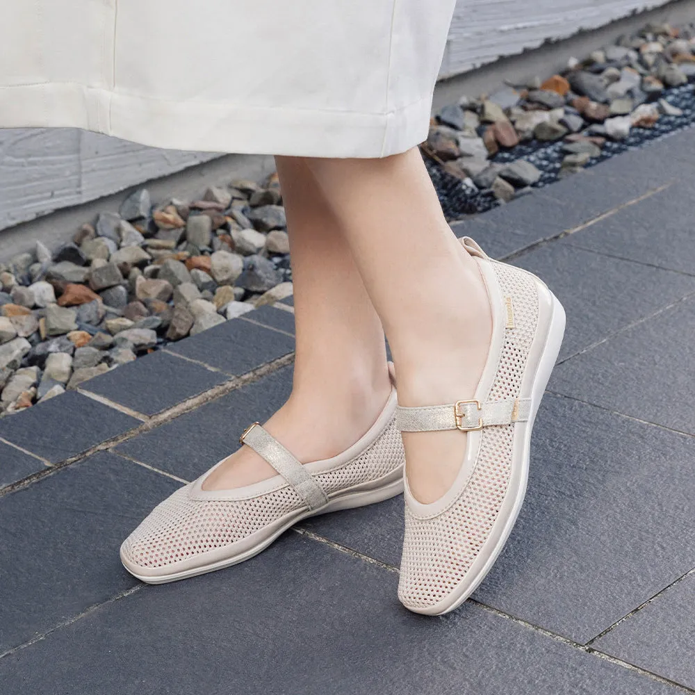 Vicenza Mesh Ballet Flats (White)