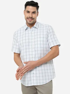 White Checked Slim Fit Casual Shirt | JadeBlue
