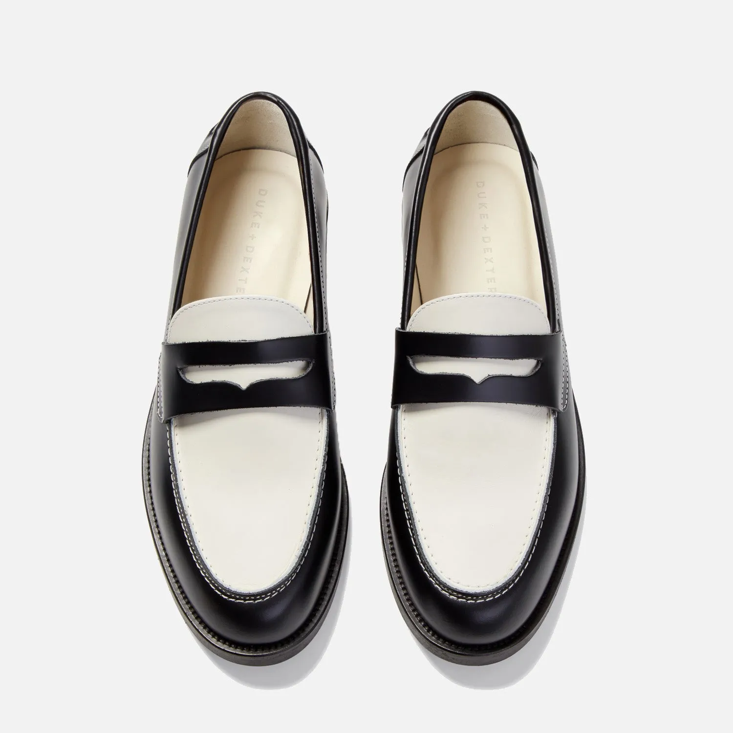 Wilde Black   White Penny Loafer - Men's