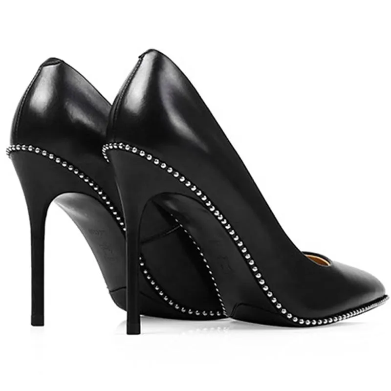 Women's genuine Leather Wedding Sexy Heels