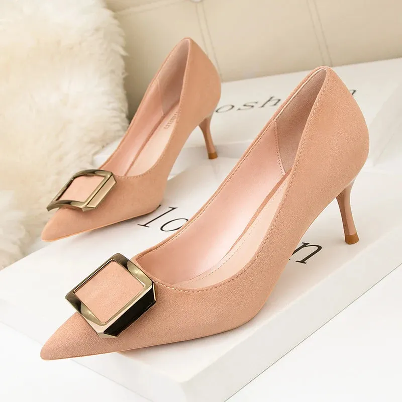 Women's High Heels Pumps Sexy Party Office Ladies Brand Luxury Designers Woman Thin Heels Pointed Toe Fashion Ladies Shoes