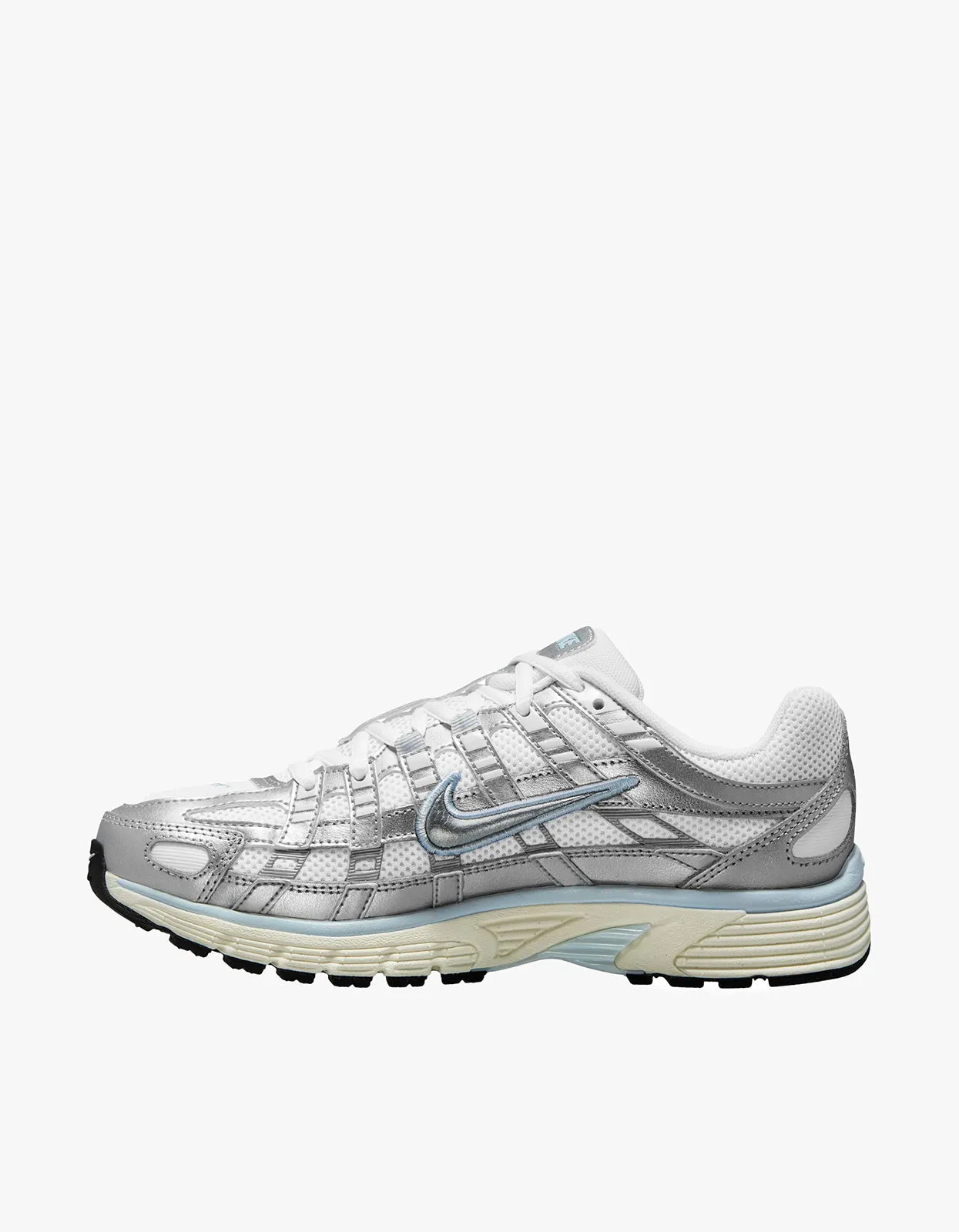 Womens Nike P6000 Sneaker - White/Metallic Silver-Blue Tint-Sail