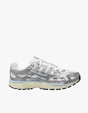 Womens Nike P6000 Sneaker - White/Metallic Silver-Blue Tint-Sail