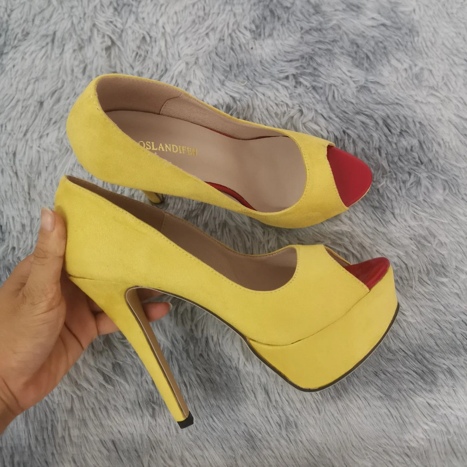 Womens Sexy High Heels Shoes Peep Toe Velvet Pumps Platform Lady Evening Party Red Wedding  Black Office  817-16VE