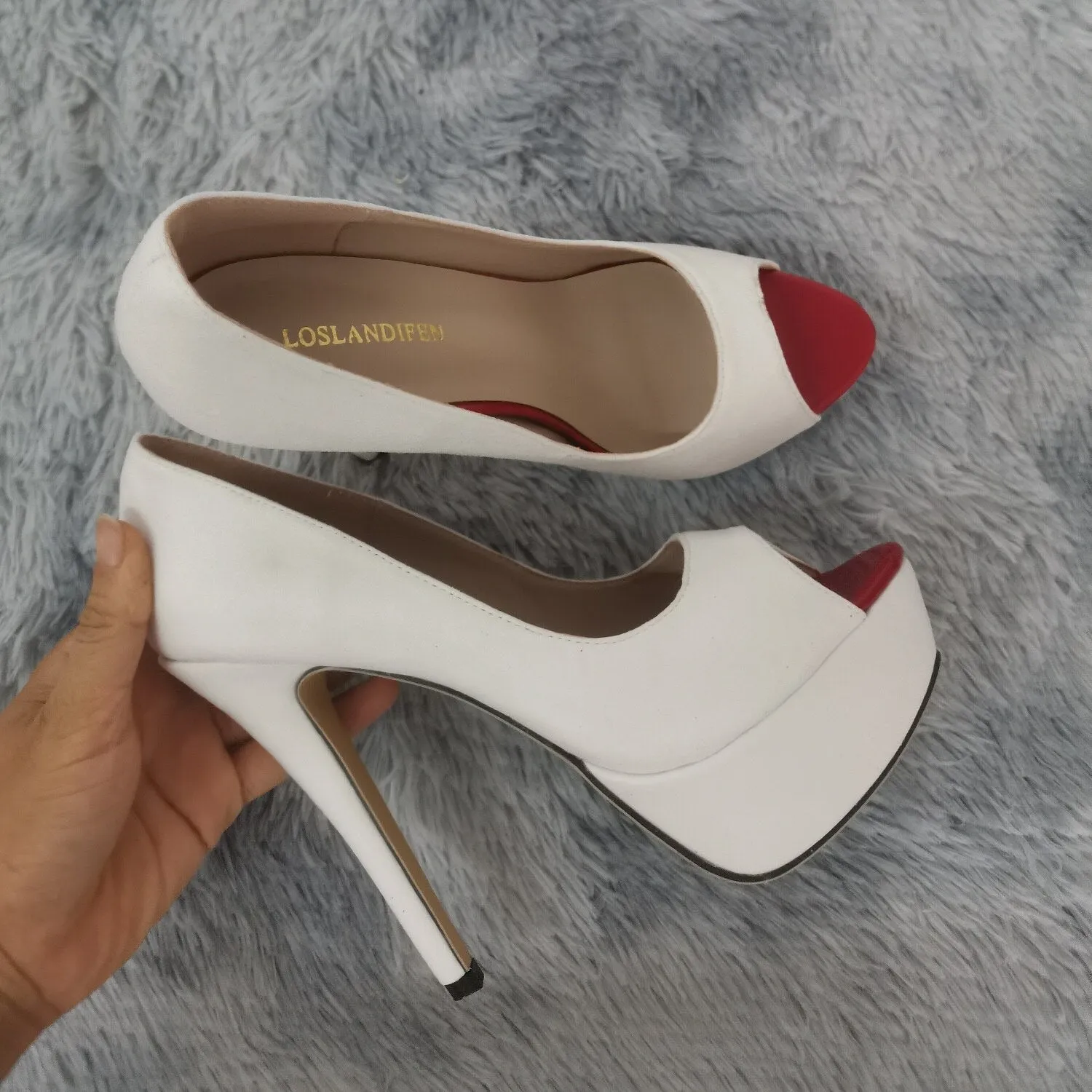 Womens Sexy High Heels Shoes Peep Toe Velvet Pumps Platform Lady Evening Party Red Wedding  Black Office  817-16VE